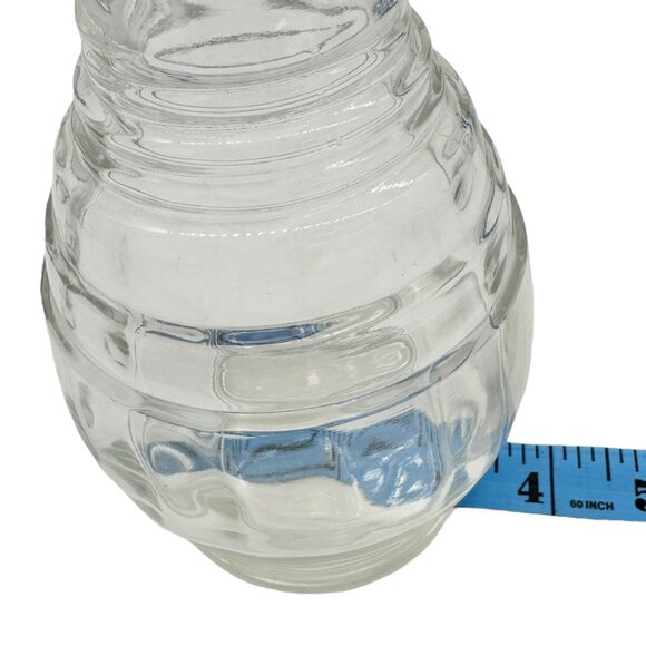 Vintage Clear Glass Decanter w Stopper Ribbed Elegant Design Tableware Barware - Picture 8 of 8